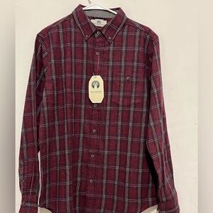 NWT Weatherproof Shirt Mens Size Medium Red Plaid Long Sleeve Flannel Classicore